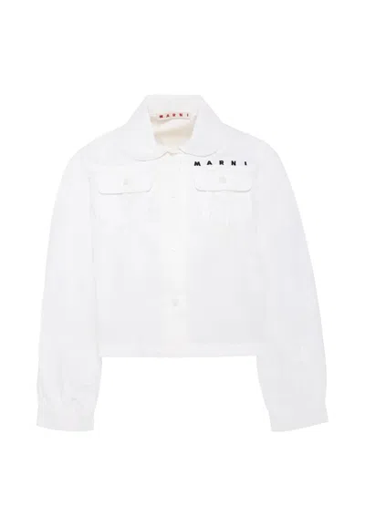 MARNI WHITE SHIRT FOR GIRL WITH LOGO
