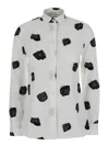 Marni Cotton Shirt With Printed Design And Long Sleeves In White