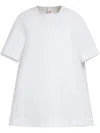 MARNI WHITE COTTON MINI DRESS WITH SHORT SLEEVES AND BACK ZIPPER