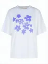 Marni White Short-sleeve T-shirt With Abstract Floral Design In White