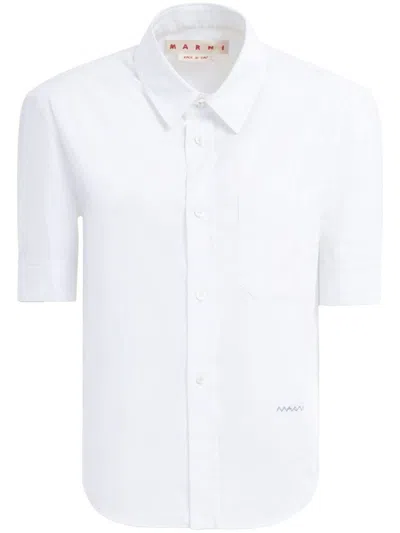 MARNI WHITE SLIM-FIT SHORT-SLEEVE SHIRT