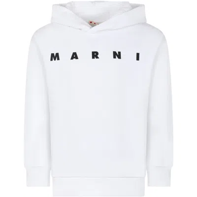 Marni White Sweatshirt For Kids With Logo