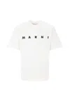 Marni White T-shirt For Kids With Black Logo In White
