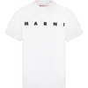 MARNI WHITE T-SHIRT FOR KIDS WITH LOGO