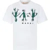 MARNI WHITE T-SHIRT FOR KIDS WITH LOGO AND PRINT