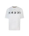 Marni White T-shirt With Pop Fields Logo - Black In White