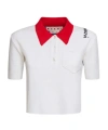 Marni White Technical Viscose Polo With Contrasting Back Panel In White