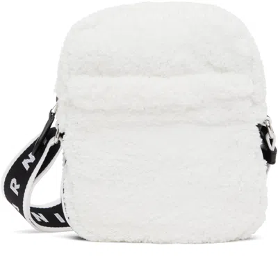 Marni White Webbing Trim Shoulder Bag In 00w01 Lily White