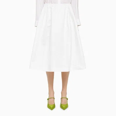 Marni White Wide Cotton Skirt For Women In Ss24