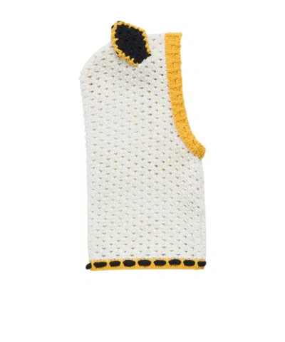 Marni White Wool Balaclava With Ears In 00w01 Lily White