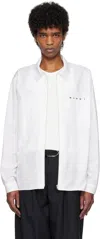Marni White Zip Hidden Logo Shirt In Low01 Lily White