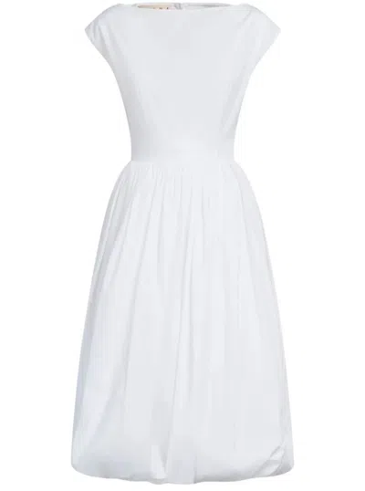 Marni Whtie Cotton Dress In White