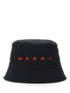 Marni Front Contrast Cotton Bucket Hat Stitched Brim