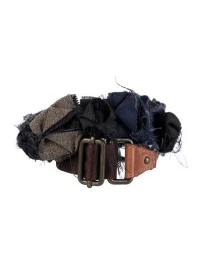 Pre-owned Marni Wide Canvas Waist Belt In Brown