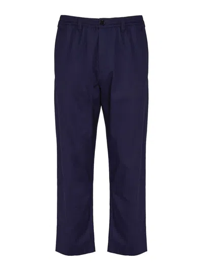 Marni Pleated Wide-leg Trousers In Blue