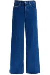 Marni Logo-embroidered Five-pocket Wide-leg Denim Jeans In Ocean