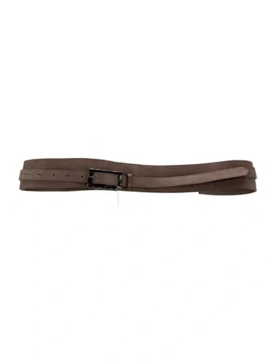 Pre-owned Marni Wide Leather Belt In Brown