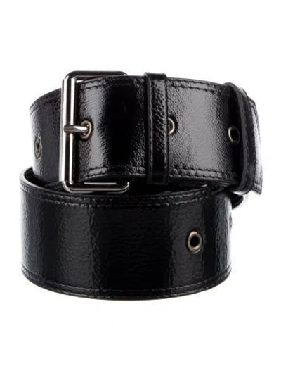 Pre-owned Marni Wide Leather Waist Belt In Black