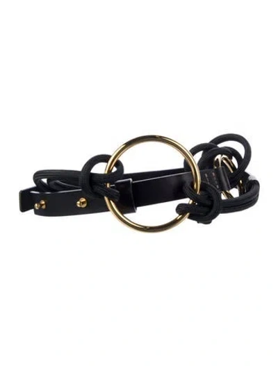 Pre-owned Marni Wide Leather Waist Belt In Black
