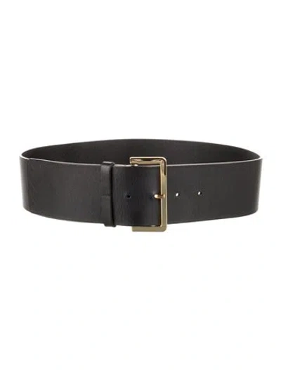 Pre-owned Marni Wide Leather Waist Belt In Black