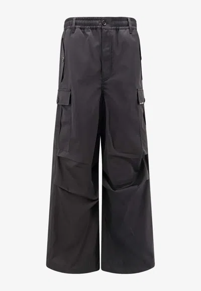 Marni Wide-leg Cargo Pants In Gray