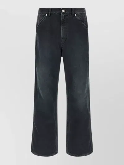 Marni Wide Leg Cargo Trousers Back Pocket In Black