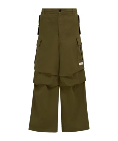 Marni Wide-leg Cargo Pants In Green
