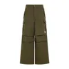 Marni Wide-leg Cargo Trousers With Button In Green