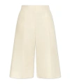 Marni Knee Length Pleated Wide Leg Trousers In White
