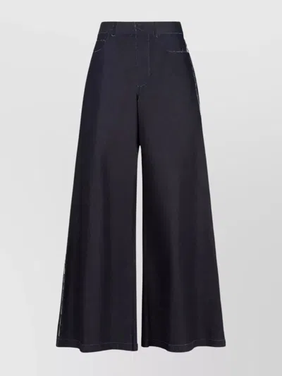 MARNI WIDE LEG COTTON JEANS WITH RAW FINISH