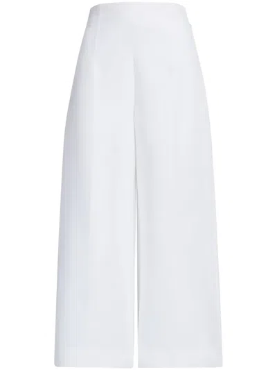 Marni Wide-leg Cropped Trousers In White
