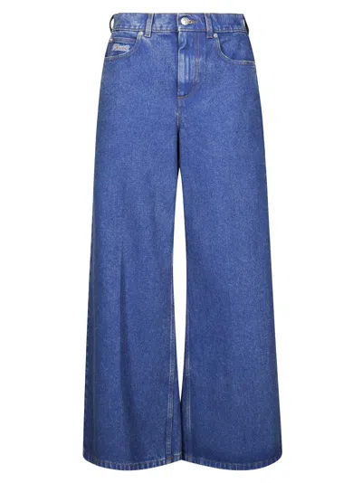 Marni Wide-leg Denim Pants With High Waist In Blue