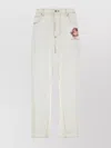 MARNI WIDE LEG DENIM TROUSERS WITH EMBROIDERED DETAIL