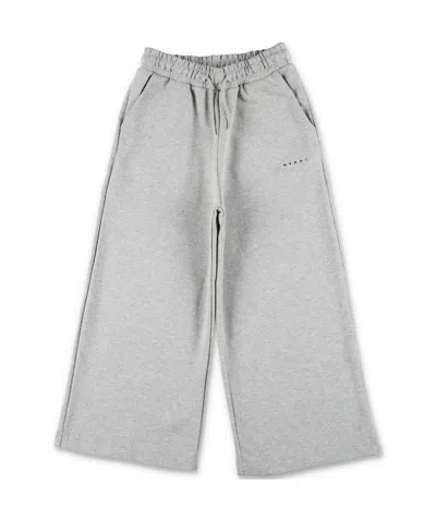 Marni Wide-leg Fleece Pants In Gray