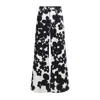 Marni Cotton Trousers With Black And White Dillies Print In Black