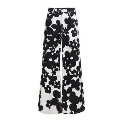 MARNI MARNI WIDE-LEG FLORAL PRINT TROUSERS WITH HIGH WAIST
