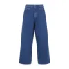 Marni Wide Leg Cotton Denim Jeans In Blue