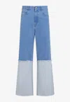 Marni Wide Leg Blue Jeans With High Turn-up In Blue