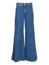 Marni Wide-leg Denim Pants With High Waist In Blue