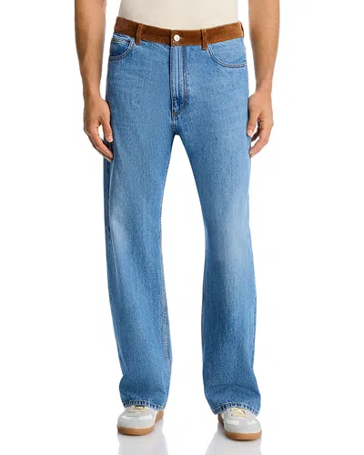 Marni Wide Leg Jeans In Deep Blue In Pattern