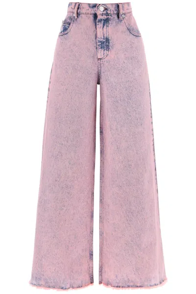 MARNI WIDE LEG JEANS IN OVERDYED DENIM