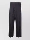 Marni Wide Leg Pleated Trousers With Belt Loops In Blue