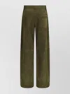 Marni Green Pants With Wide Leg And Logo Patch On The Rear In Green