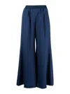 Marni Logo-waistband Wide-leg Trousers In Azul