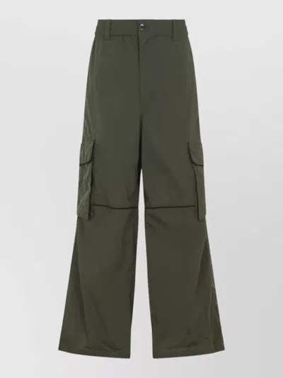 Marni Wide Leg Trousers Cargo And Back Pockets In Green
