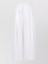 Marni White Poplin Trousers With Maxi Pleats In White