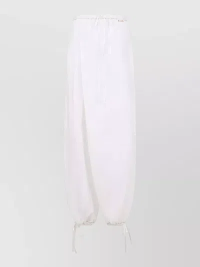 Marni Wide Leg Trousers Side And Welt Pockets In White