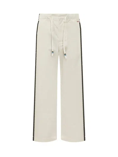 Marni Wide Leg Trousers With Bold Paint Pattern In Neutral