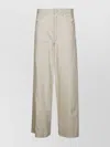 Marni Wide Leg Trousers With Side And Back Pockets In Neutral