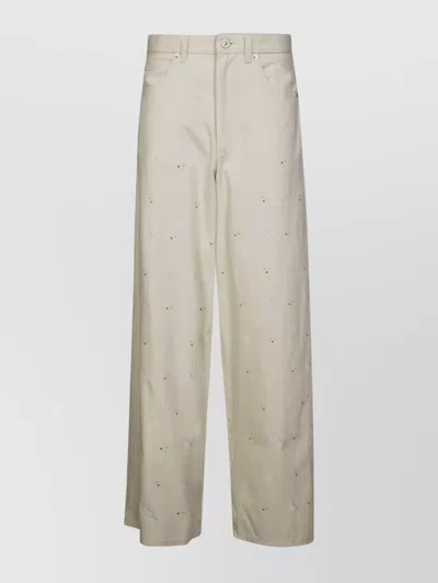 Marni Wide Leg Trousers With Side And Back Pockets In White